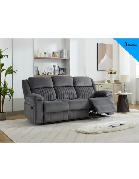 Morgan 3 Seater Recliner Sofa - Slate Grey