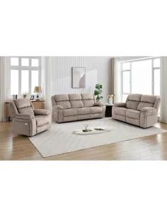 Morgan 3 Seater Recliner Sofa - Taupe 2