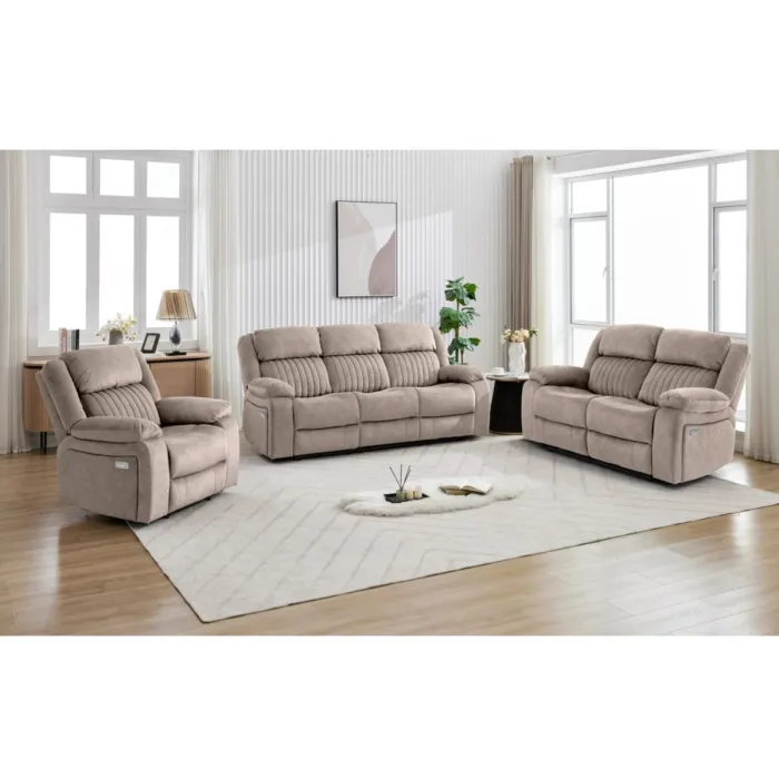 Morgan 3 Seater Recliner Sofa - Taupe