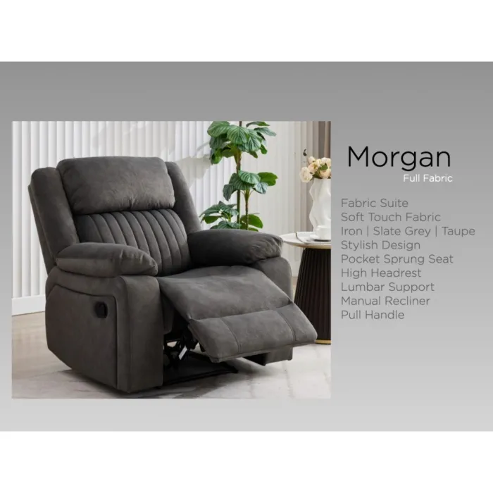 Morgan 3+1+1 Sofa Set - Iron