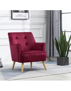 Tara Accent Chair - Dark Crimson Velvet | Murphy Furniture