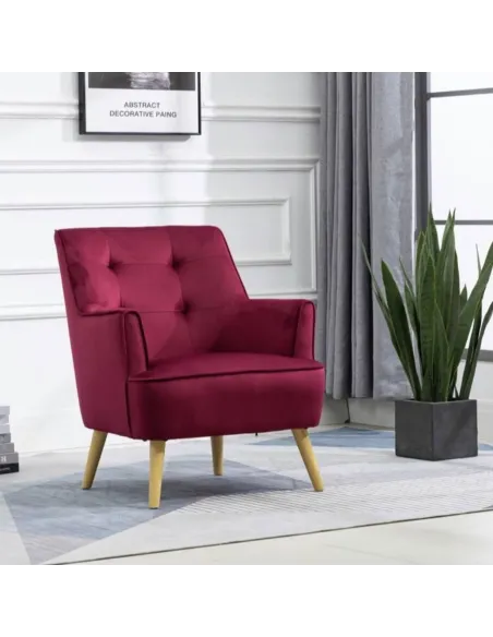 Tara Accent Chair - Dark Crimson Velvet | Murphy Furniture