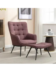 Katelyn Accent Chair with Stool - Mulber | Murphy Furniture