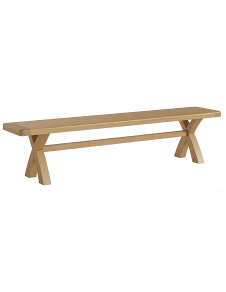 Gia Cross Leg Dining Bench - Oak | Murphy Furniture