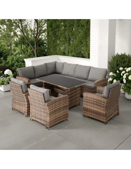 Aspen Corner Garden Furniture Set - Brow | Murphy Furniture