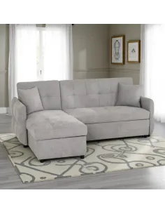 Chelsea Corner Sofa Bed - Silver Grey Fa | Murphy Furniture