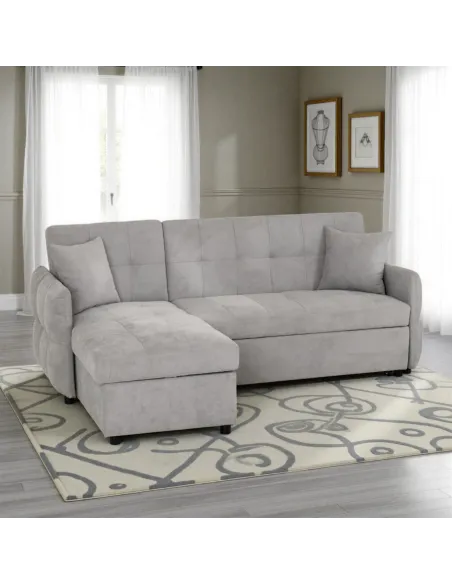 Chelsea Corner Sofa Bed - Silver Grey Fa | Murphy Furniture