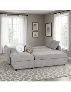 Chelsea Corner Sofa Bed - Silver Grey Fa | Murphy Furniture 2