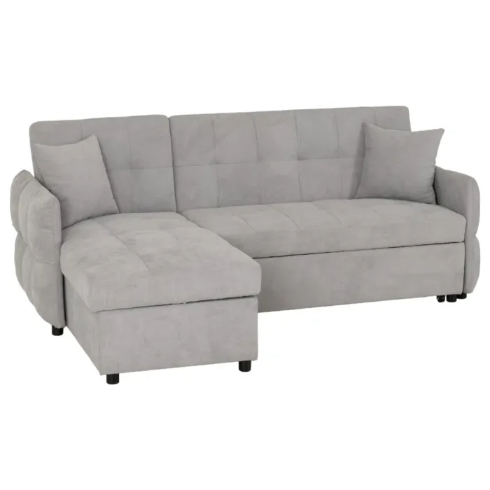 Chelsea Corner Sofa Bed - Silver Grey Fa | Murphy Furniture
