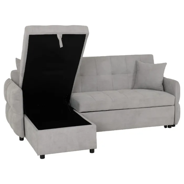 Chelsea Corner Sofa Bed - Silver Grey Fa | Murphy Furniture