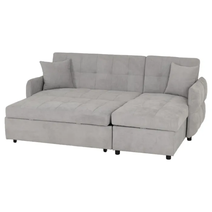 Chelsea Corner Sofa Bed - Silver Grey Fa | Murphy Furniture