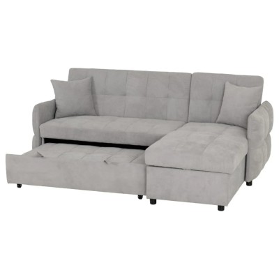 Chelsea Corner Sofa Bed - Silver Grey Fa | Murphy Furniture