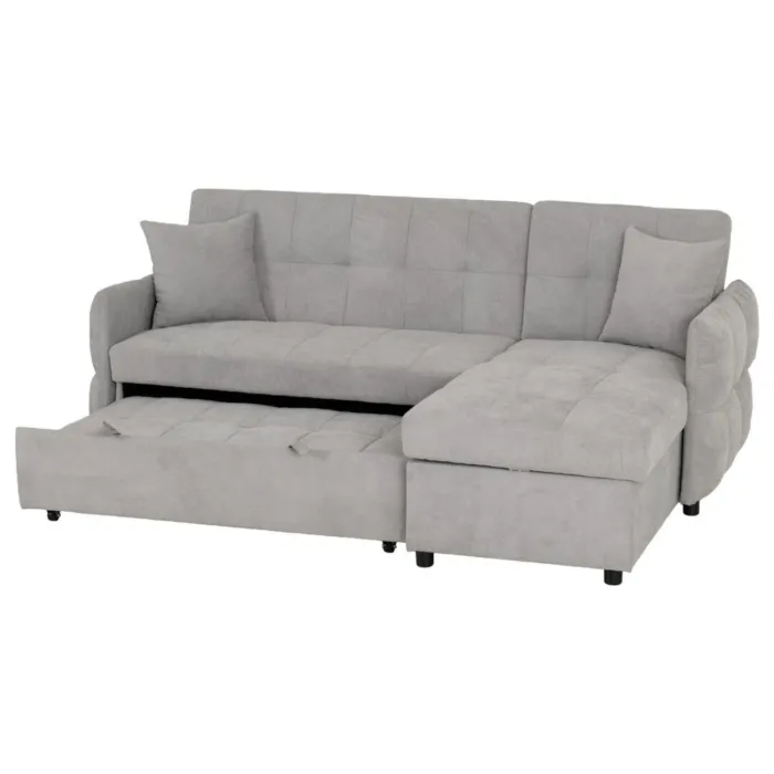 Chelsea Corner Sofa Bed - Silver Grey Fa | Murphy Furniture