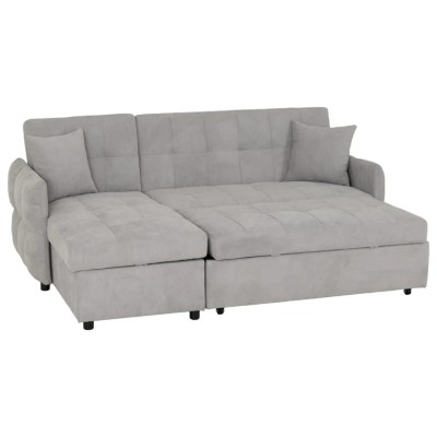 Chelsea Corner Sofa Bed - Silver Grey Fa | Murphy Furniture