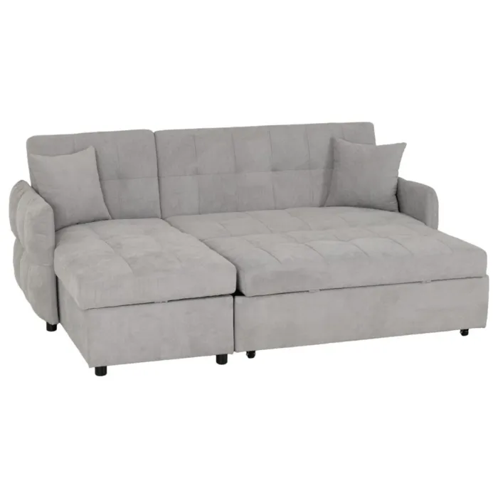 Chelsea Corner Sofa Bed - Silver Grey Fa | Murphy Furniture