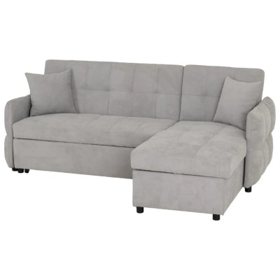 Chelsea Corner Sofa Bed - Silver Grey Fa | Murphy Furniture