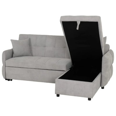 Chelsea Corner Sofa Bed - Silver Grey Fa | Murphy Furniture