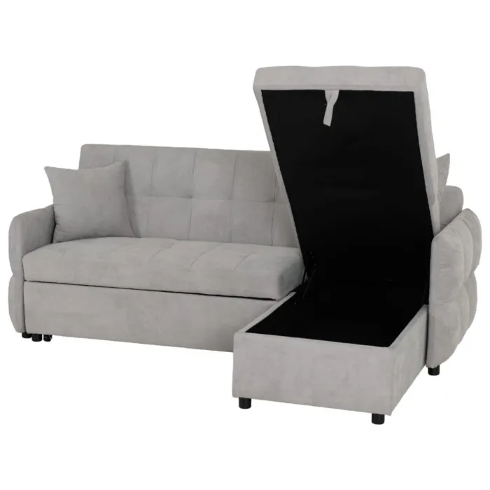 Chelsea Corner Sofa Bed - Silver Grey Fa | Murphy Furniture