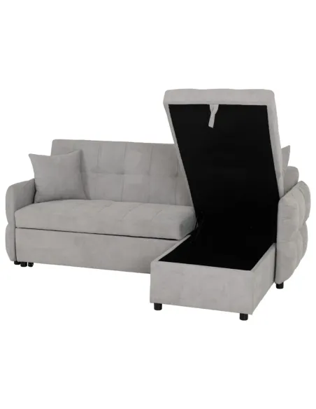 Chelsea Corner Sofa Bed - Silver Grey Fa | Murphy Furniture
