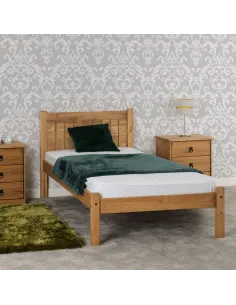 Maya 3ft Bedframe - Distressed Waxed Pine | Murphy Furniture