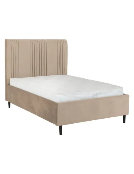 Maine 4ft6 Bed - Taupe Velvet Fabric | Murphy Furniture