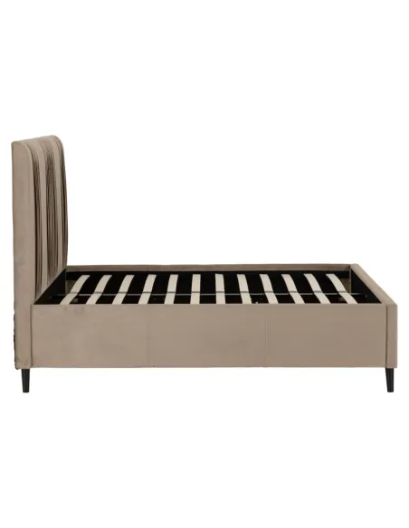 Maine 4ft6 Bed - Taupe Velvet Fabric | Murphy Furniture