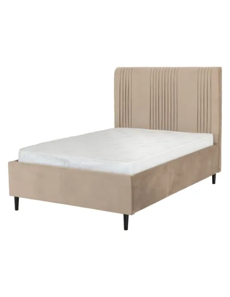 Maine 5ft Bed - Taupe Velvet Fabric | Murphy Furniture