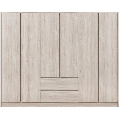 Malvern 6 Door 2 Drawer Wardrobe - Urban | Murphy Furniture