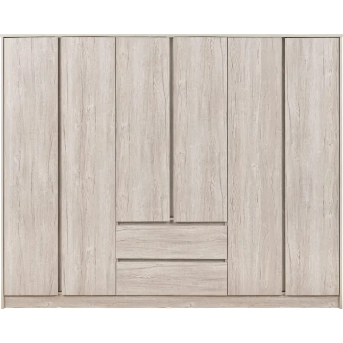 Malvern 6 Door 2 Drawer Wardrobe - Urban | Murphy Furniture