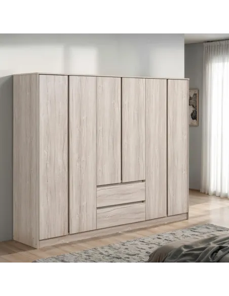 Malvern 6 Door 2 Drawer Wardrobe - Urban | Murphy Furniture