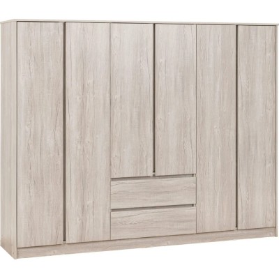 Malvern 6 Door 2 Drawer Wardrobe - Urban | Murphy Furniture