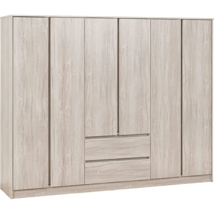 Malvern 6 Door 2 Drawer Wardrobe - Urban | Murphy Furniture