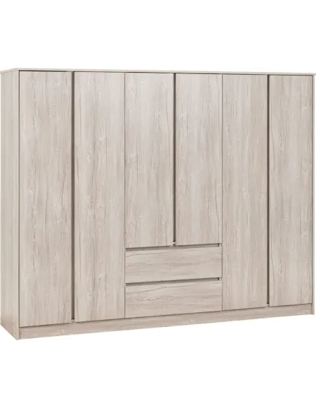 Malvern 6 Door 2 Drawer Wardrobe - Urban | Murphy Furniture