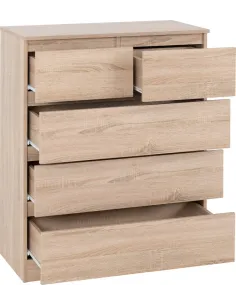 Malvern 3+2 Drawer Chest - Sonoma Oak Ef | Murphy Furniture 2