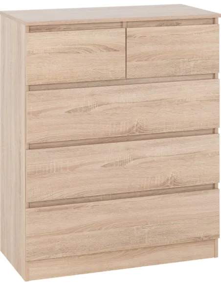 Malvern 3+2 Drawer Chest - Sonoma Oak Ef | Murphy Furniture