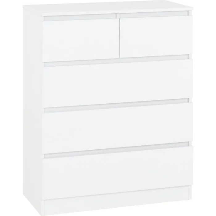 Malvern 3+2 Drawer Chest - White | Murphy Furniture