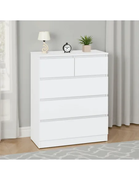 Malvern 3+2 Drawer Chest - White | Murphy Furniture