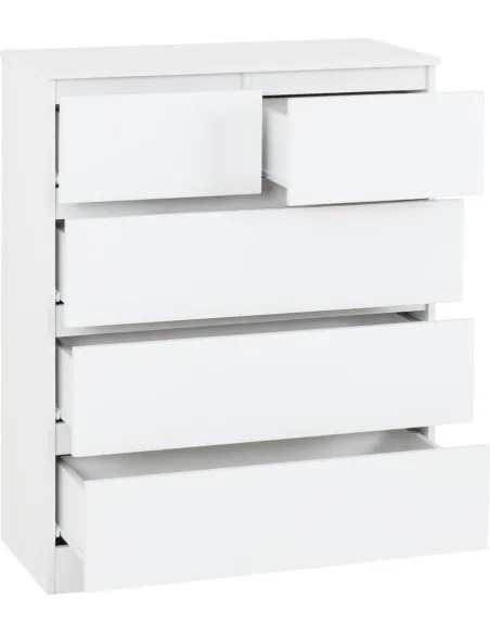 Malvern 3+2 Drawer Chest - White | Murphy Furniture