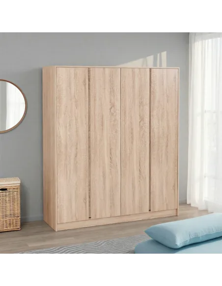 Malvern 4 Door Wardrobe - Sonoma Oak Eff | Murphy Furniture