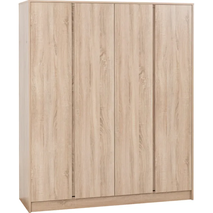 Malvern 4 Door Wardrobe - Sonoma Oak Eff | Murphy Furniture