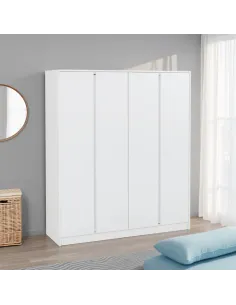 Malvern 4 Door Wardrobe - White | Murphy Furniture