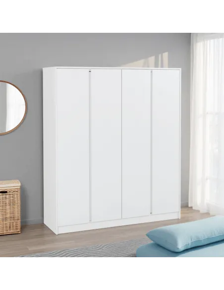 Malvern 4 Door Wardrobe - White | Murphy Furniture