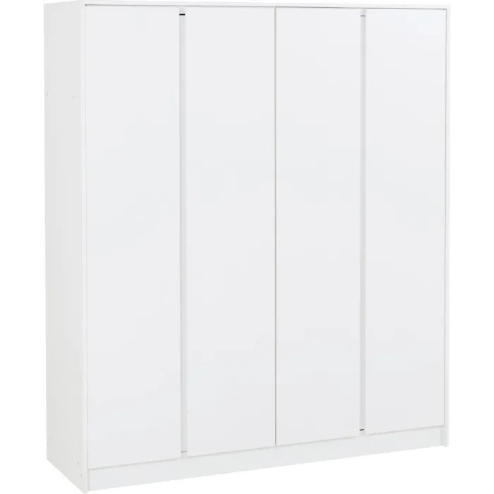 Malvern 4 Door Wardrobe - White | Murphy Furniture
