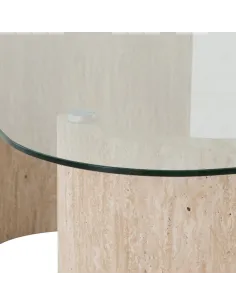 Modena Console Table - Clear Glass/Cream | Murphy Furniture 2