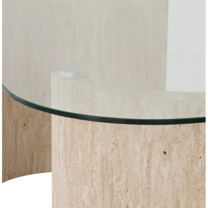 Modena Console Table - Clear Glass/Cream | Murphy Furniture