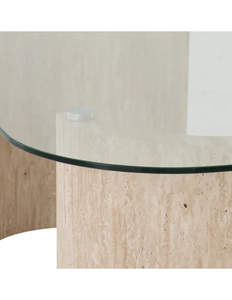 Modena Console Table - Clear Glass/Cream | Murphy Furniture