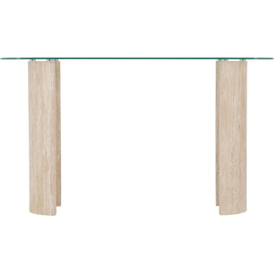 Modena Console Table - Clear Glass/Cream | Murphy Furniture