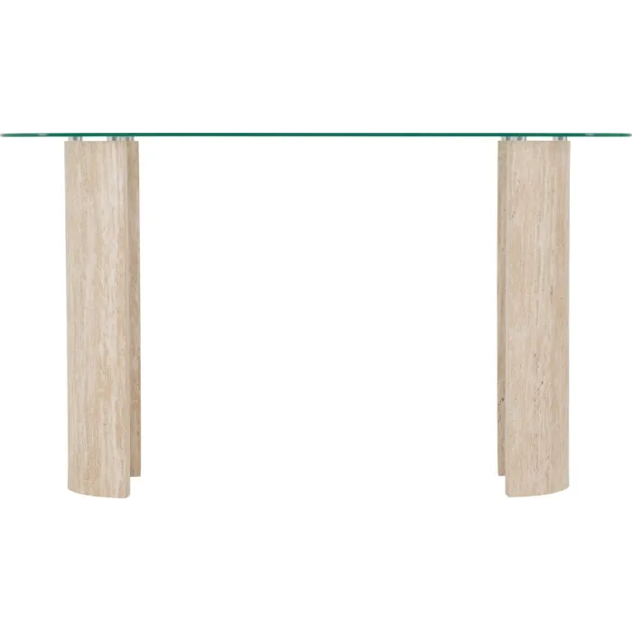 Modena Console Table - Clear Glass/Cream | Murphy Furniture