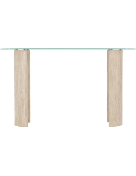 Modena Console Table - Clear Glass/Cream | Murphy Furniture
