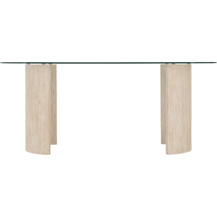 Modena Dining Table - Clear Glass/Cream | Murphy Furniture